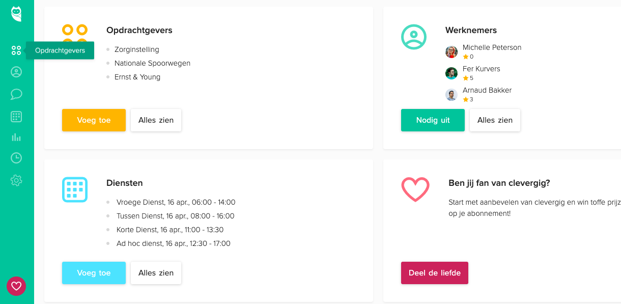 Opdrachtgevers aanmaken in clevergig