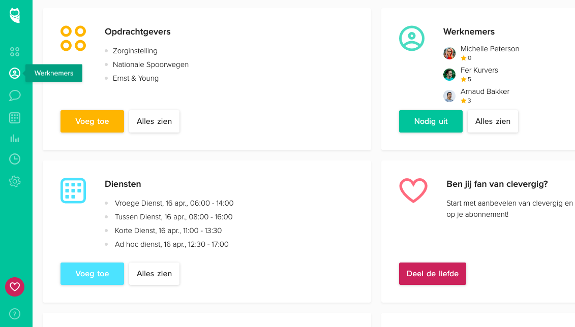 Werknemers uitnodigen in clevergig