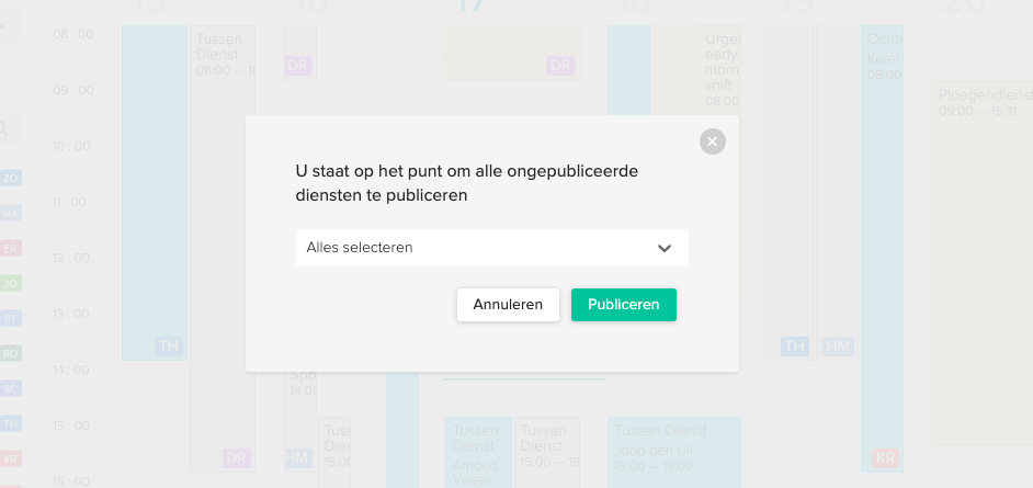 Alle diensten tegelijk publiceren