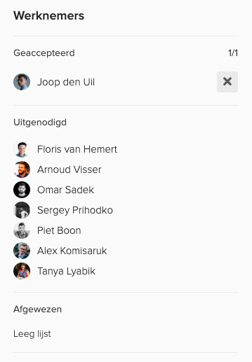 Een medewerker verwijderen van een dienst