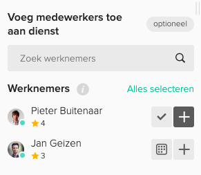 Medewerkers toewijzen op een dienst